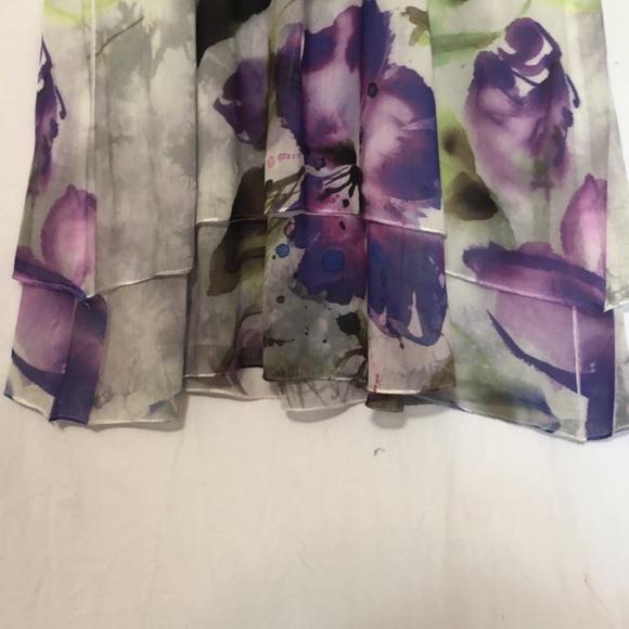 Crimson Ivy Floral High/Low Beaded Racerback Tank Top Blouse Size Small - Picture 10 of 12